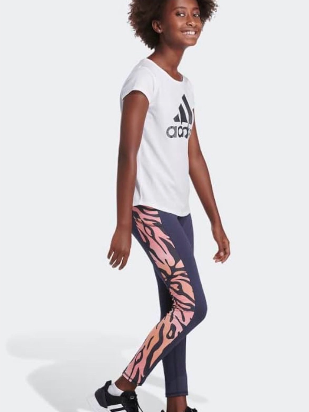 adidas kids - Allover Print Panel Pocket Tights - Shadow Navy NWT Size Youth XL